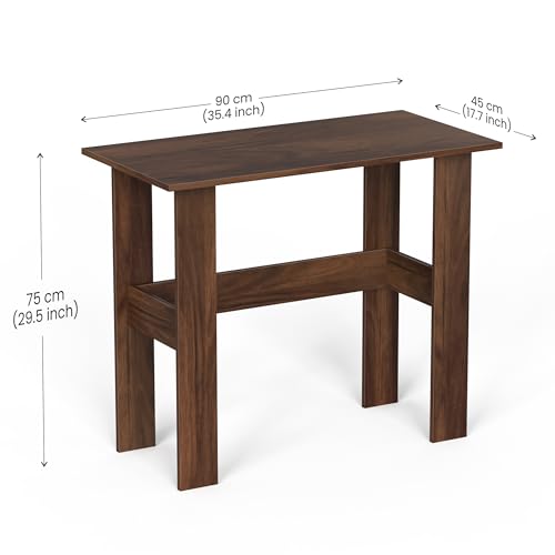 Image of Beten Standard Engineered Wood Study and Computer Laptop Table for Home or Office, WFH Desk, with Storage for Books and Decor Display for Adults Kids Students (Classic Brown)