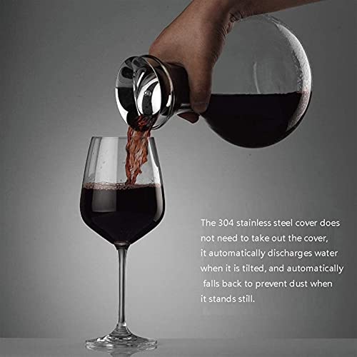Decanter Wijnkaraf, dubbellaags filter, handgeblazen loodvrij kristalglas - rode wijnbeluchter, wijnaccessoires… - Image 3