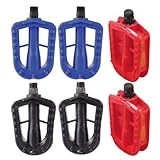 Parliky 3 Paar rutschfeste Fahrradpedale aus Robustem Kunststoff Leicht und Kompakt Geeignet als Ersatz und Outdoor Pedale für Mountainbikes und Dreiräder