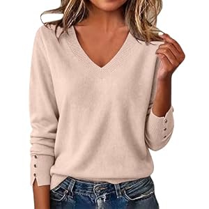 Pull Femme Cachemire Hiver Haut De Mode À Manches Longues Col En V Léger