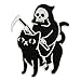 Urbanski Patch Death rides a black Cat der Tod reitet eine schwarze Katze Sensenmann Reaper zum Aufbügeln | Aufnäher Applikation Bügelbild