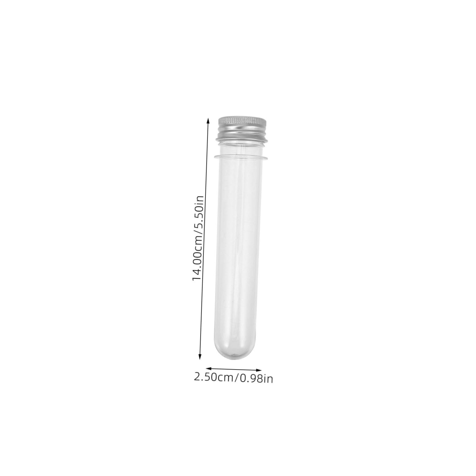 DECHOUS 10pcs Portable Test Tube Candy Boxes Plastic Tubes Lids Multi-function Containers for Candy Supply Silver