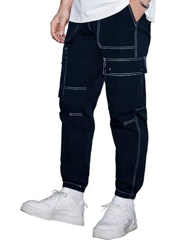 Image of Noble Monk Men's Cargo Pant | Drawstring | Solid Cargo | Multi Pockets Trackpant