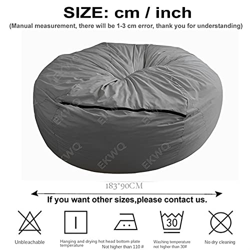 Ekwq 6Ft Bean Bag Liner Cover,(It Was Only A Cover, Not A Full Bean Bag) Durable Comfortable Chair Pv Fur Bean Bag Sofas Faux Fur Sofa Living Room Sofa Bed Large Bean Bag ( Bean Bag Linner Cover) #TOP7