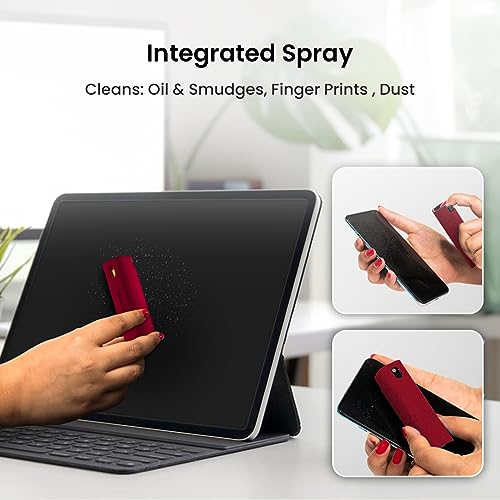 Image of Portronics Swipe 2 Screen Cleaner & Duster with Refillable Spray Bottle, Chemical Free for Monitors & Laptop Screen, Smartphones & Tablets(Red)