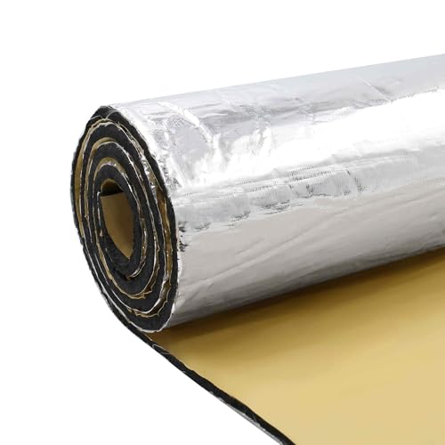 FUELHOOD 197ミル 5mm 21.4平方フィート 車用ヒートサウンドデッドナー断熱デッドニングマット グラスファイバーンライナー フードボートエンジンカバー用 79 x 39インチ 内装パーツ アクセサリー