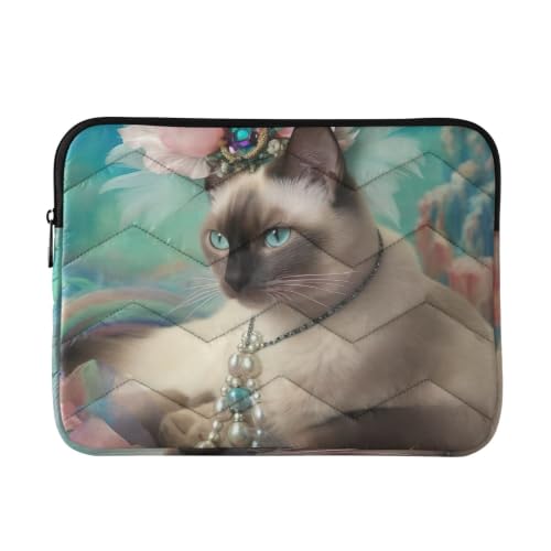 Funny Siamese Cat Padded Notebook Sleeve