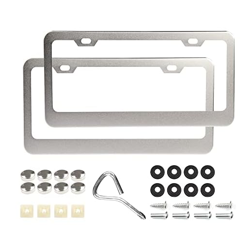 License Plate Frames, 2 Pack Chrome License Plate Frame, Universal Car License Plate Covers. Rust-Proof,Slim Stainless Steel Polish Mirror License Plate Frame and Chrome Screw Caps (Silver)