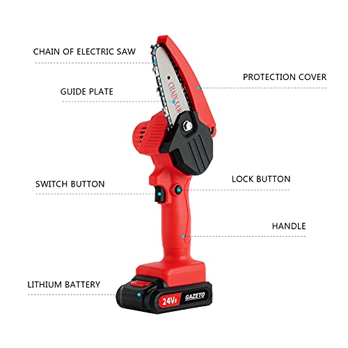 Mini Chainsaw Cordless,Electric Chainsaw,Chainsaw Man 550W Mini One-Hand Saw Battery & Charge,Pruning Shears Chainsaw for Wood Cutting.