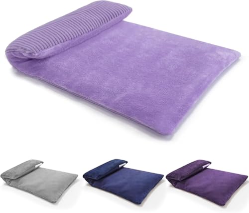 Microwavable Heating Pad with Washable Cover 13x7 Inch Flaxseed Microwave Hot Pack, Lavender Scent, Moist Warm Compress for Relaxation, Non-Electric & Portable