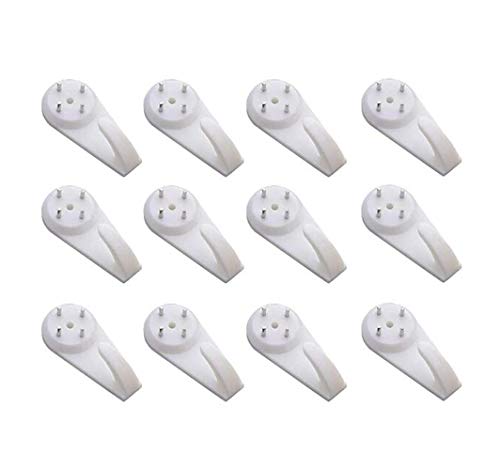 Lot de 20 crochets muraux en béton dur pour cloison sèche - Sans traces - Sans traces - En plastique - Pour cadres photo - 5 cm de long