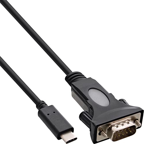 InLine 33308L 9 - 25-Pin Adaptor Adapter Cable Connector C USB to 9 Pin DB9 Male Serial 1,8 m, 1.8 meters