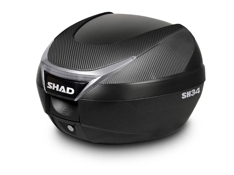 SHAD SH 34 TOP CASE CARBON COFFRE 34 LITRES POUR SCOOTER ET MOTO AVEC PIASTRA UNIVERSEL