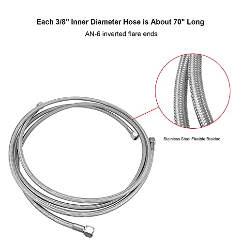 Tikscience Flexible Ss Braided Transmission Cooler Hose Line Fit For Ford C4 - C6 - Aod, For Gm Chevy 1996 And Newer 4L80E, For Turbo 350/ 400/ 200 - 200R4/700R4 - 4L60 - 4L60E - 4L65E #TOP2