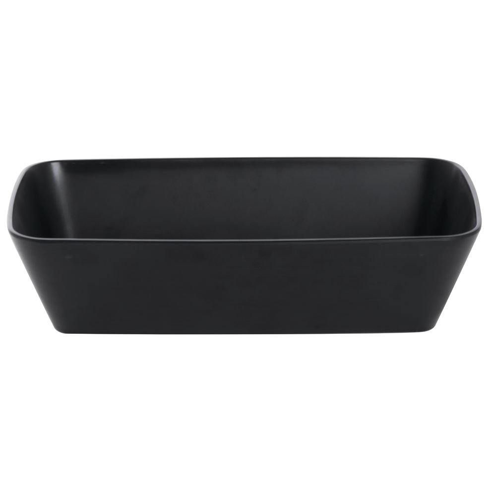 Serving Bowl Black Square - 12 1/2 L x 7" w x 3 1/5 H by HUBERT – Melamine, Black, Model M2341-BLACK