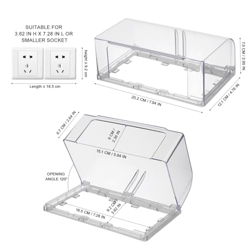 Cubierta adhesiva doble posición impermeable para cajas de interruptores de pared 6