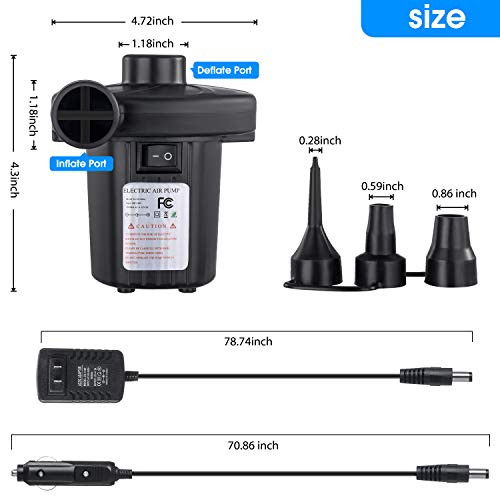 image for TECHSHARE Air Pump for Air Mattress, Air Mattress Pump for Inflatables