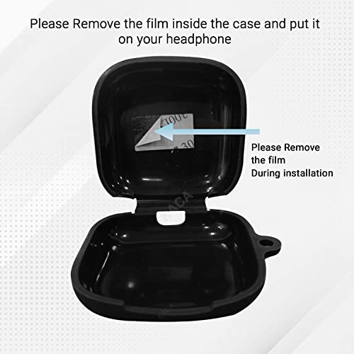 Image of KACA Protective Shockproof Silicone Cover Case with Buckle Compatible with Oppo Enco W51 (Black)