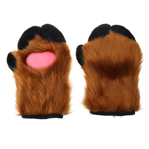 Dsgzkk Students Cosplay Lamb Hoof Gloves Mittens Vividly Plush Cute Cartoon Gloves for Women Men Carnivals Party Halloween