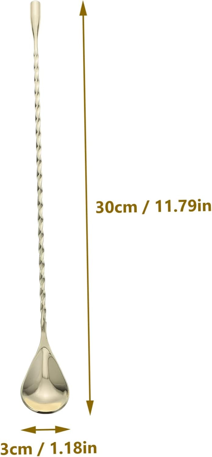 Cocktail Mixing Spoon Stainless Steel Bar Mixing Stick Heat Resistant Stirrer for Bar