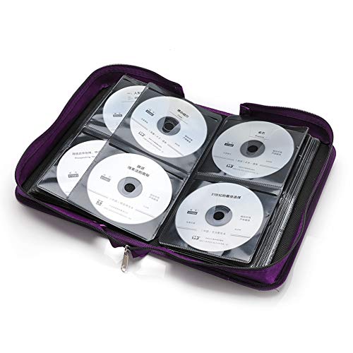 Ccidea Cd Case Dvd Storage Holder, 128 Capacity Dvd Cases Organizer Cd Plastic Protective Carrying Binder,Portable Cd Wallet For Home Travel (Purple) #TOP1