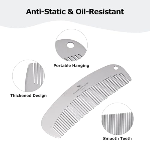 Peine de titanio para cabello y barba unisex miniatura 4