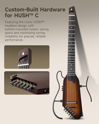 Donner HUSH C Nylon-String Acoustic Electric Travel Guitar (Sunburst) - image 5
