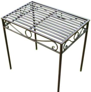 Garden Market Place Versailles Metal Side Table or Plant Stand in Antique Bronze Finish (Large Size)- Ideal for the Home or Garden