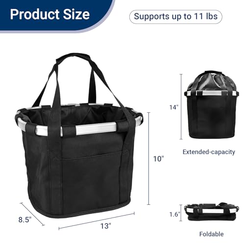Knee Scooter Basket with Handle - Universal Handlebar Storage Tote for Knee Walkers, Rollators & Bikes, Easy Carrying for Daily Essentials by EDWERD - Image 2