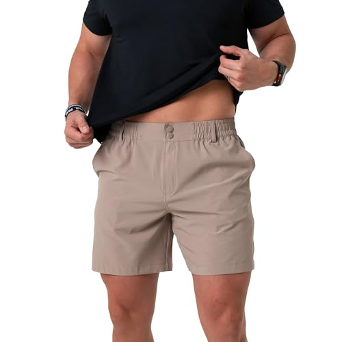 Image of River Rock Grey Everyday Shorts - Deer Camo Pockets