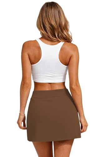 Image of AOBUTE Women UPF 50+ High Waisted Swim Skirt Side Slit Drawstring Beach Cover Up (No Lining)