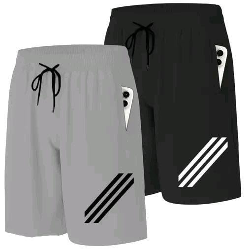 Men Boys Breathable Boxer Shorts for Gym Training Running Jogging Active Lifestyle Pack of 2 Grey-Black S-image-6