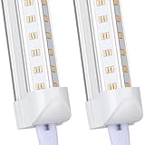 GAYUSAN 10 Pack LED Shop Light, 8FT 100W 15500LM 5000K, 6 Rows V Shape, Clear Cover, Hight Output, T8 LED Tube Lights, Shop Lights for Garage 8 Foot with Plug