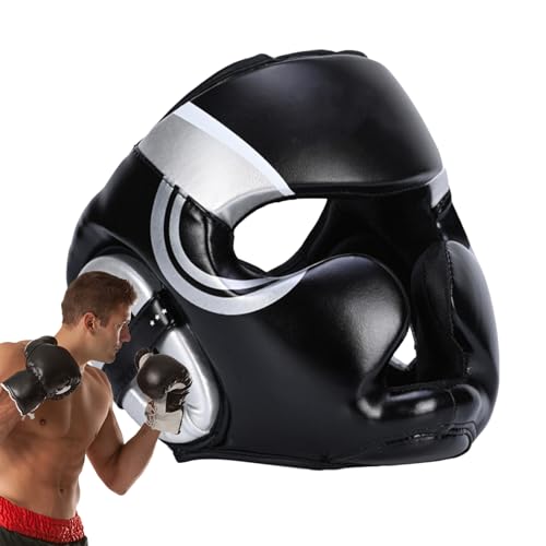 Protector de cabeza de boxeo, casco de seguridad, equipo de entrenamiento ajustable, escudo resistente al agua, acolchado cómodo, accesorio para la cabeza para kickboxing, taekwando, artes marciales