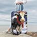 QSMBNET Travel Luggage Cover christmas snow Cow Spandex Suitcase Protector Washable Baggage Covers Fashion Elastic Scratch-Resistant Luggage Cover Protector Fits 18-32 Inch Luggage