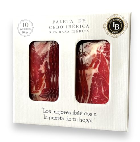 INSIGNIA IBÉRICA - Paleta de Cebo Ibérico Loncheado - 10 Unidades de 70 gr - Estuche con Paleta Deshuesada de Raza Ibérica 50%