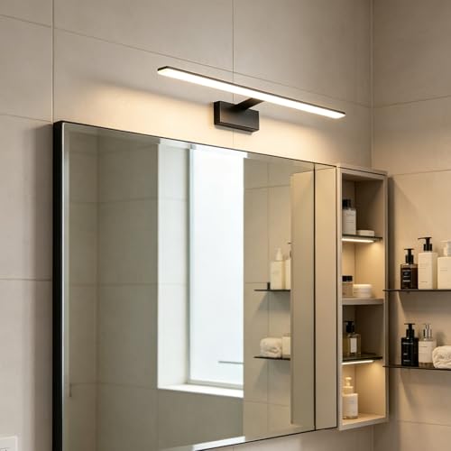 Lámpara de pared LED moderna rectangular en color negro de 42cm con luz cálida 7