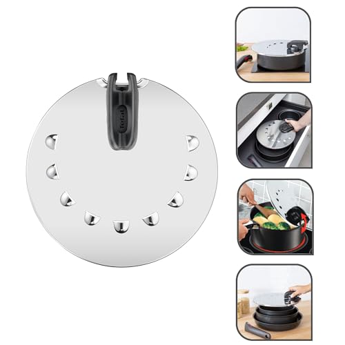 Miniatura 3 de Tefal Tapa Antisalpicaduras Ingenio Acero Inoxidable, Multimedidas 20 22 24 26 28 Cm, Fácil Almacenamiento, Vertical, Apta Para Lavavajillas, L9829853
