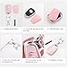 XUPEIXUN 6 Pcs Pink Car Accessories for VW Volkswagen Tiguan Atlas Jetta Passat Golf Alltrack Key Fob Cover with Bling Keychain Cute Rhinestones Hooks