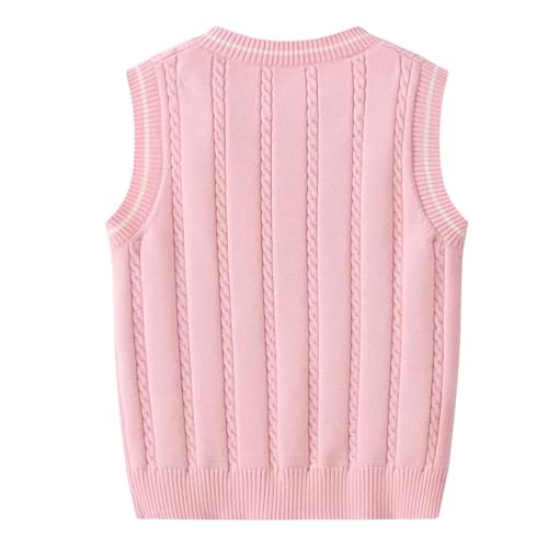 Boys Girls Knitted Vest V-Neck Sleeveless Pullover Sweater Toddler Teen Knit Crop Tank Tops School Uniform Clothes2