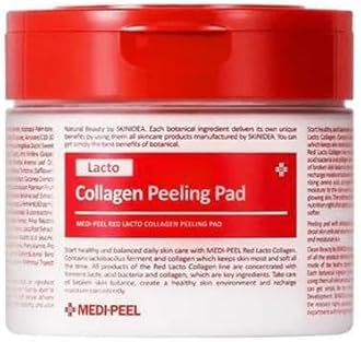 [MEDI-PEEL] Red Lacto Collagen Peeling Pad 70Count | Exfoliating & Cleansing Pad with Collagen, Anti aging, Soothing, Healing, Moisturizing | Korean Skincare, For All Skin Types