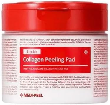 [MEDI-PEEL] Red Lacto Collagen Peeling Pad 70Count | Exfoliating & Cleansing Pad with Collagen, Anti aging, Soothing, Healing, Moisturizing | Korean Skincare, For All Skin Types