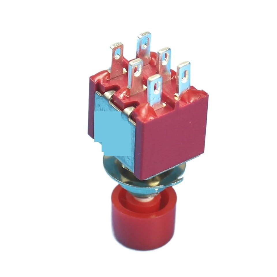 NS202 IP40 DS-622 6 PIN Push Button red Latching ON-ON Toggle Switch(Red,ON-ON(Latching))
