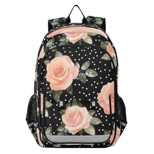 FUQIUMI Mochila de viagem moderna para laptop para mulheres, homens, bolinhas, padrão de rosas, mochila escolar para adolescentes, meninos, meninas, resistente à água e leve