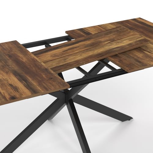 Table à manger extensible rectangle au design industriel moderne - 8