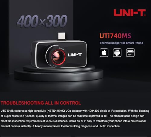 Terza immagine Uni-t rend UNI-T UTi740MS - Modulo termocamera per smartphone Android e iOS, immagine termica, pixel 400 x 300, interfaccia di tipo C
