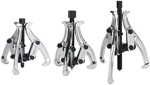 DURATECH 3-Piece 3-Jaw Gear Puller, 3", 4", 6", Removal Tool for Gears, Pulleys, Bearings, and Flywheels, Fully Assembled, CR-V Steel