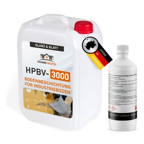 Home Profis® HPBV-3000 Dickbeschichtung für Werkstatt & Industrie (2,5m²) in RAL 7015 Schiefergrau – 2K Epoxidharz Bodenfarbe, stark belastbar, wasserdicht Verlaufsbeschichtung, Gießharz