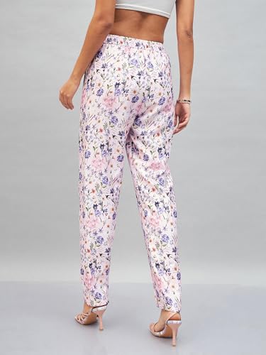 Image of SASSAFRAS Women's Satin Floral Darted Pants