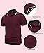 ZITY Mens Polo Shirts Casual Short Sleeve Athletic T-Shirts Classic Contrast Collar Shirt with Pocket Golf Polo Shirt for Men Wine Red